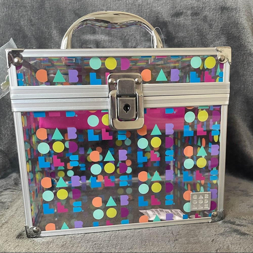 Clear Caboodle Case with Rainbow Branding (NWT)